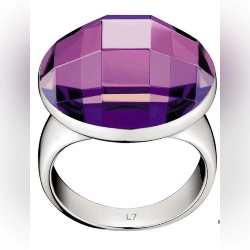 Calvin Klein Purple Continuity Ring Size 7 NWT w/Box and CK pouch